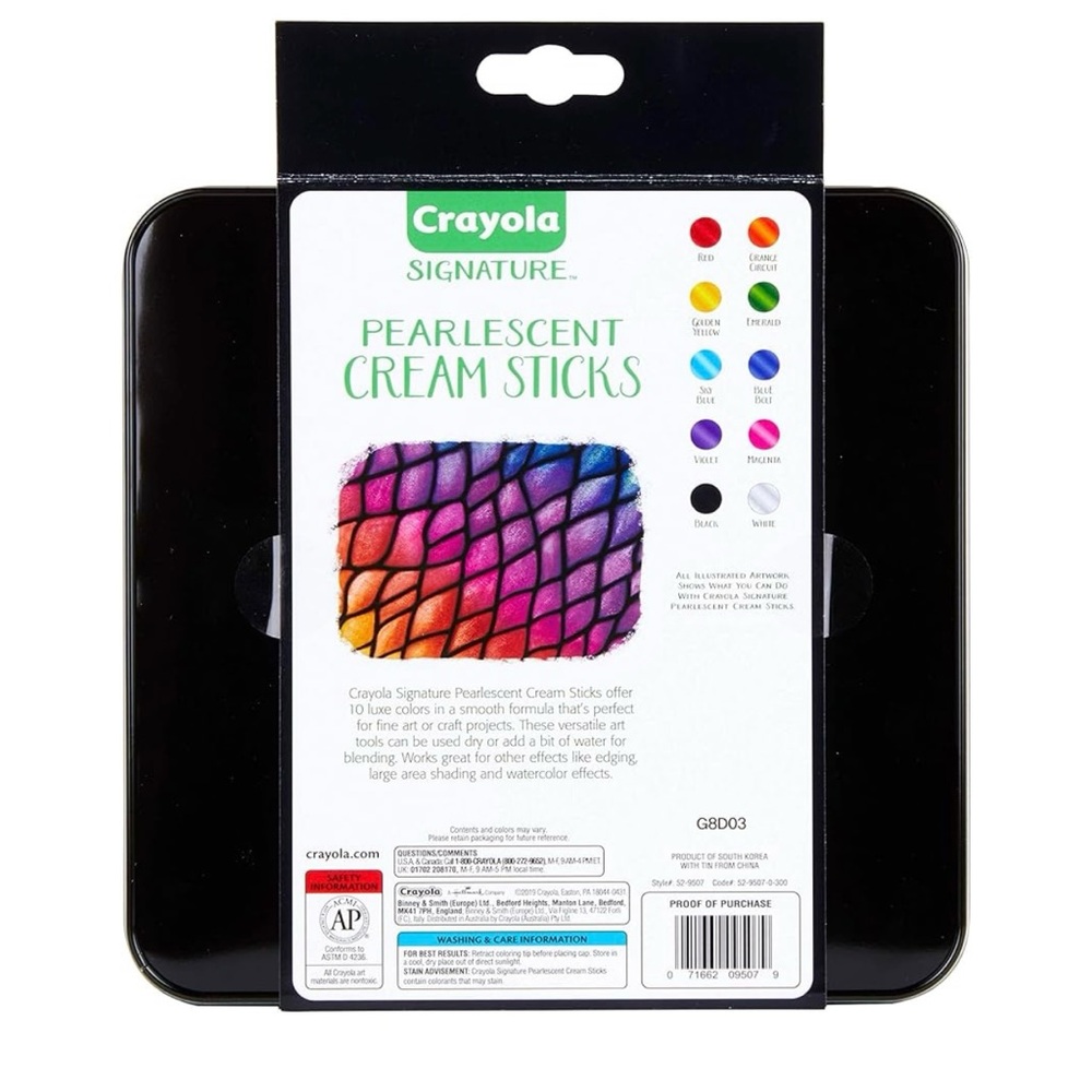 Crayola Signature - Pearlescent Cream Sticks Set of 10 - Nearly Brand New - Picture 2 of 9